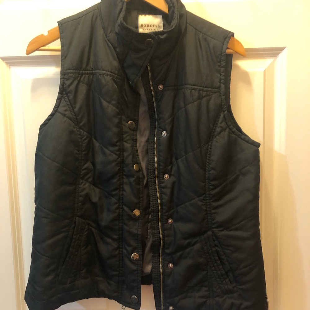 Sonoma Black Quilted Stand-Collar Vest